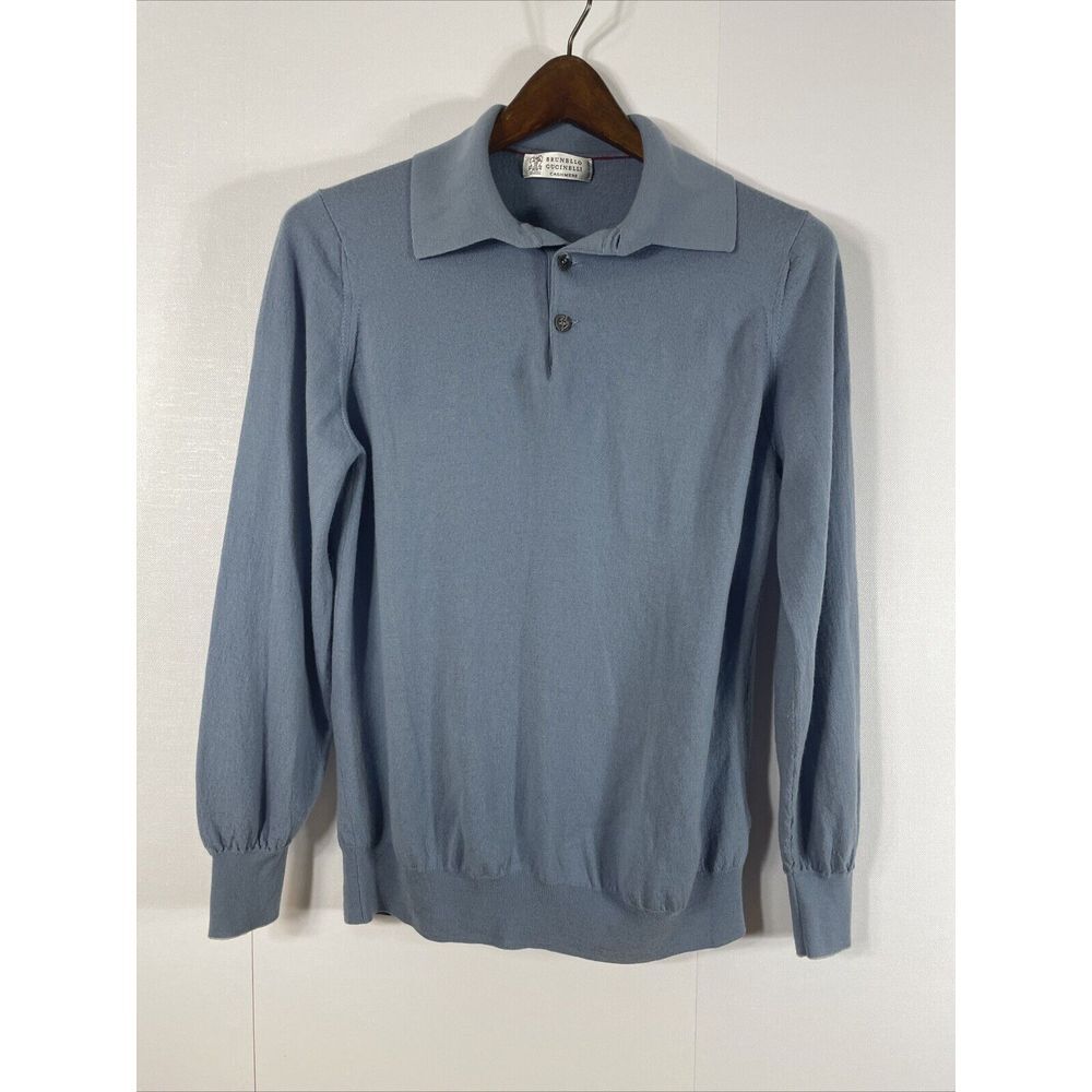 Brunello Cucinelli Wool Cashmere Blend Sweater Mens 50 M/L Light Blue
